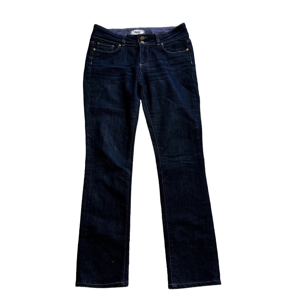 Paige Womens 28 Hidden Hills Bootcut Jeans Dark Wash Blue Stretch Premium Denim